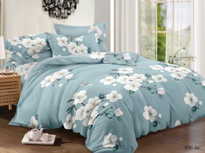 Постельное белье КЛ ХОУМ CL HOME полисатин "Арт Колор Art Color" евро 200*220 голубой