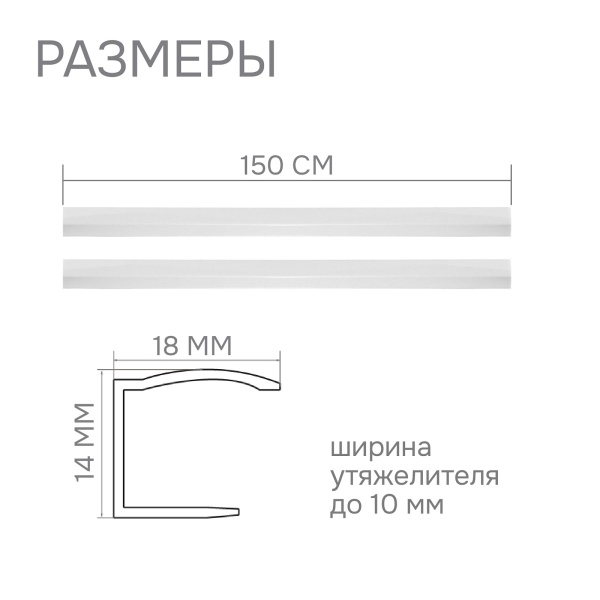 Направляющие для миниролло 150 см