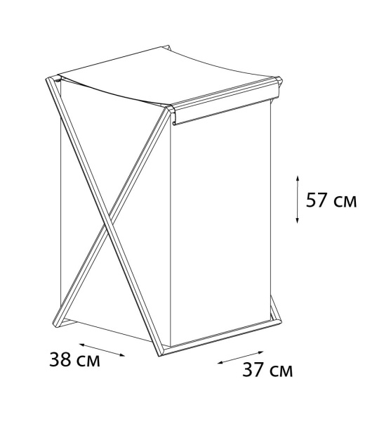 Корзина для белья складная FX-1023, серая, 80л