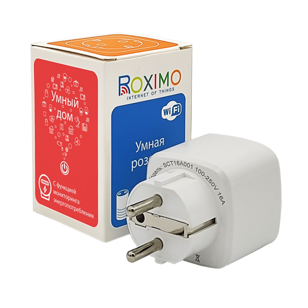 Умная розетка ROXIMO SCT16A001 с мониторингом энергопотребления