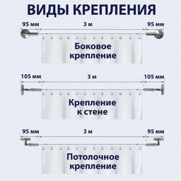 Карниз струнный усиленный 3 м без крючков