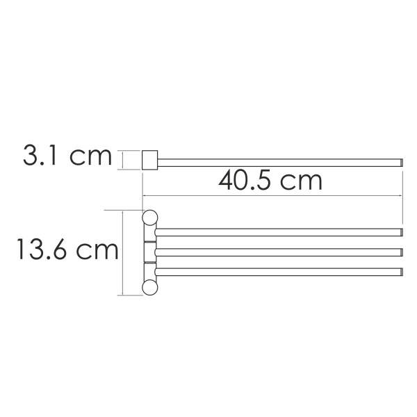 Держатель полотенец тройной K-1033BRUSHED GOLD 