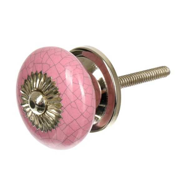 Ручки керамические для мебели Драже цвет розовый (6 шт)