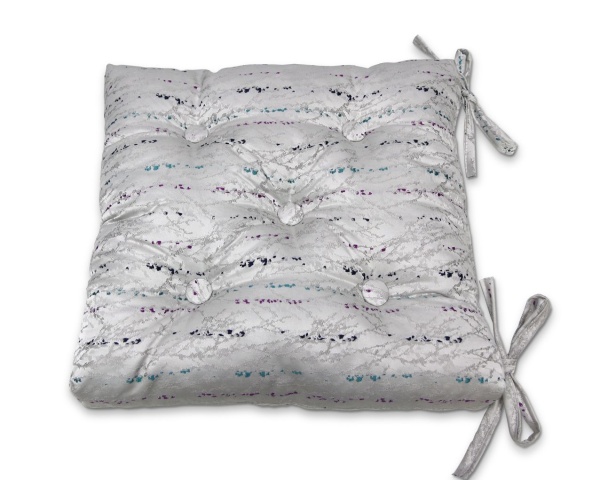 Подушка на стул с завязками 40x40 см Роземари Rosemary цвет серый
