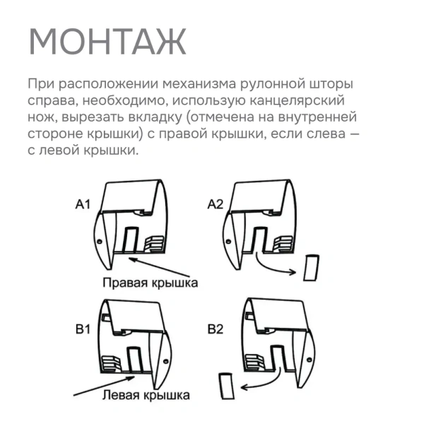 Крышки декоративного короба для рулонной шторы (2 шт)