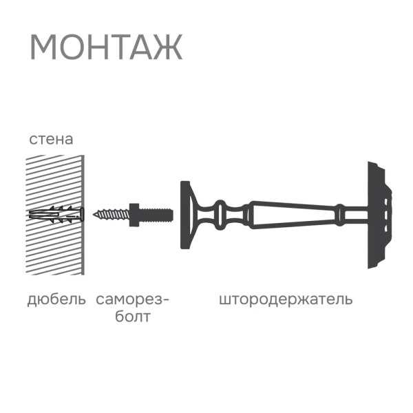 Штородержатель, Матовый никель, 2 шт.